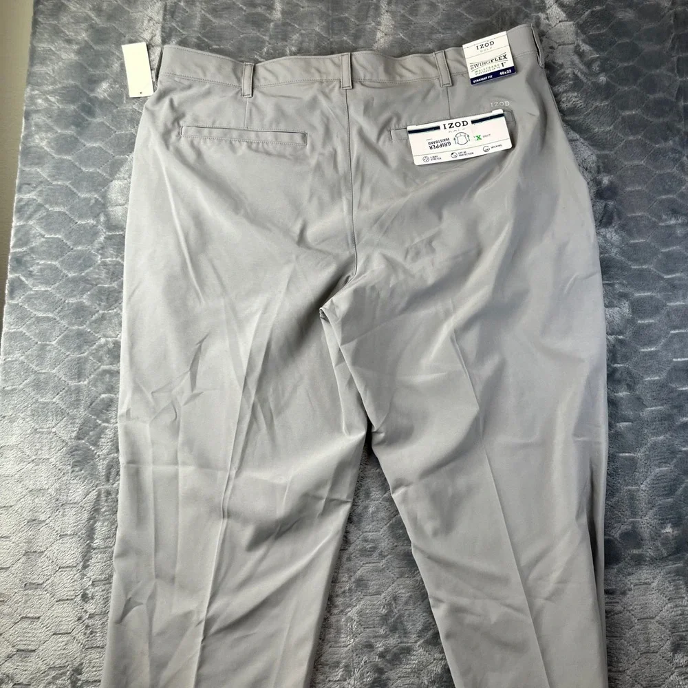 IZOD Golf Pants Mens 40x32 Gray Swing Flex Straight Fit Performance IZAGC08020 - Picture 10 of 10